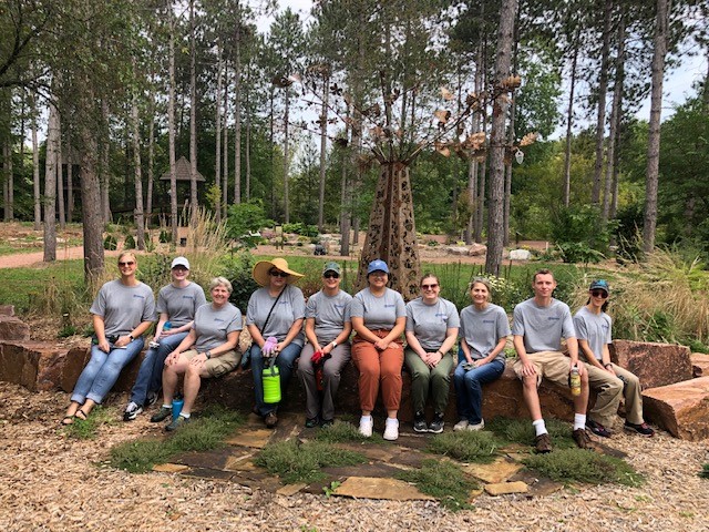 NTC employees spent the day building structures and beautifying Monk Gardens in Wausau.