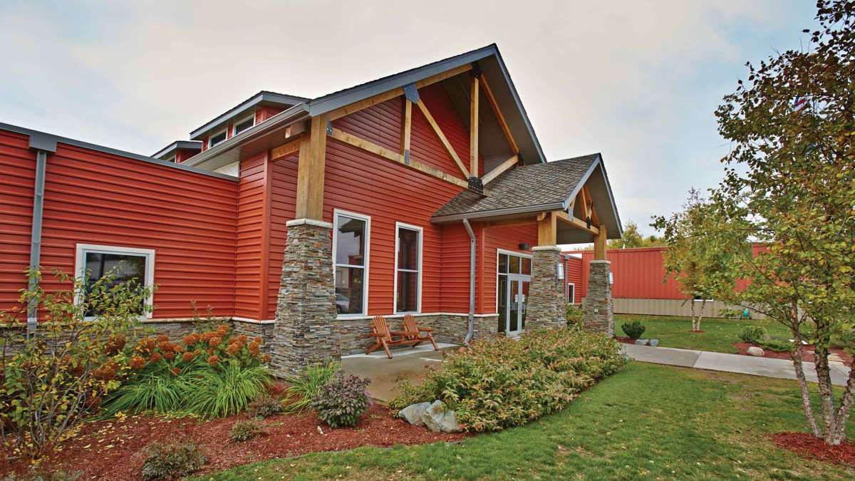 Front Entrance of Building on Phillips Campus