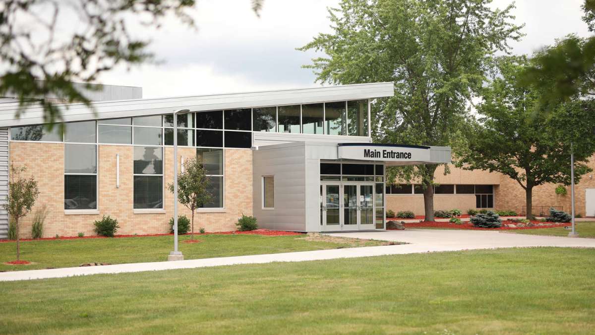 Exterior of the Main entrance of the Wausau Campus