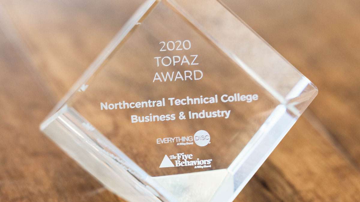 2020 Topaz Award: Northcentral Technical College Business & Industry