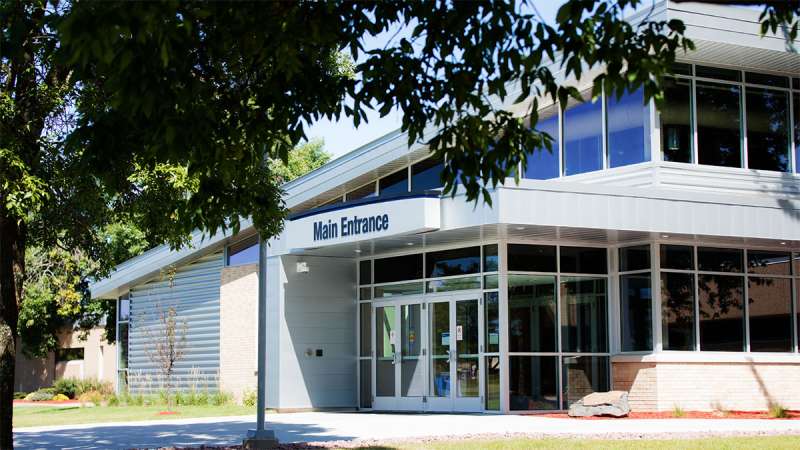 An external view of the NTC Wausau Campus main entrance