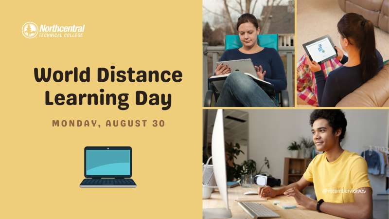 Several people with laptops and smart devices appearing to be studying from home or outside.