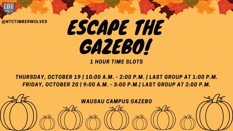 pumpkins and leaves - escape the gazebo