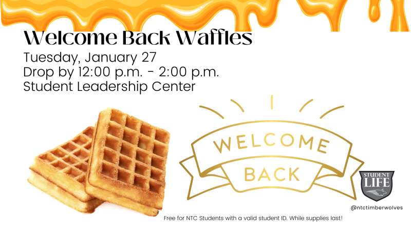 Welcome event that includes waffles at the Student Leadership Center