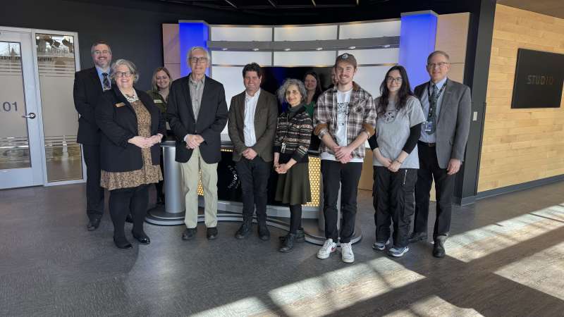 Wisconsin Governor Tony Evers with NTC leaders, faculty and students at Studio 7