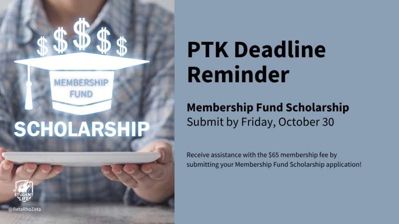 Hands hold a graduation cap on a platter with the headline Membership Fund Scholarship.