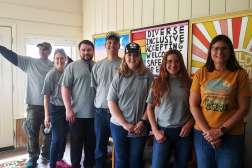 Leaders of NTC’s Alternative High School stand together after a day of service at Kat’s Hillcrest House.