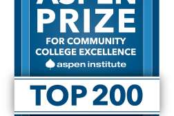 Aspen Prize for Community College Excellence Top 200 badge for 2027, featuring the Aspen Institute logo.