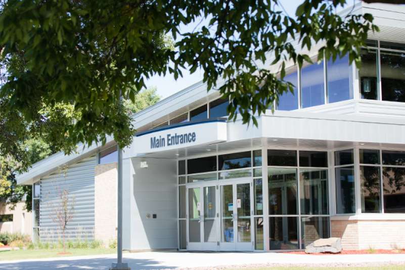 An external view of the NTC Wausau Campus main entrance