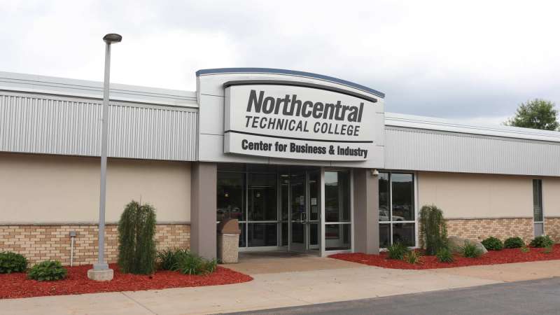 Exterior of the front entrance of the Center for Business & Industry