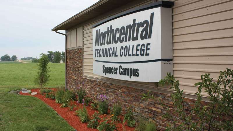 Sign on the exterior of the Spencer Campus