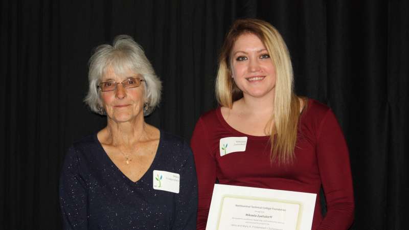 A student receives one of the Frickenstein Scholarships