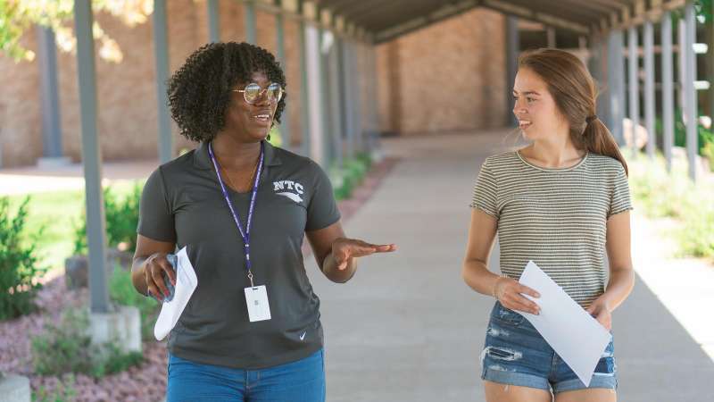 A new student goes on a campus tour at the NTC Wausau campus.