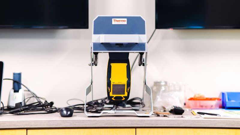 A Thermo Scientific material analyzer sits on a counter in the STEM Center.