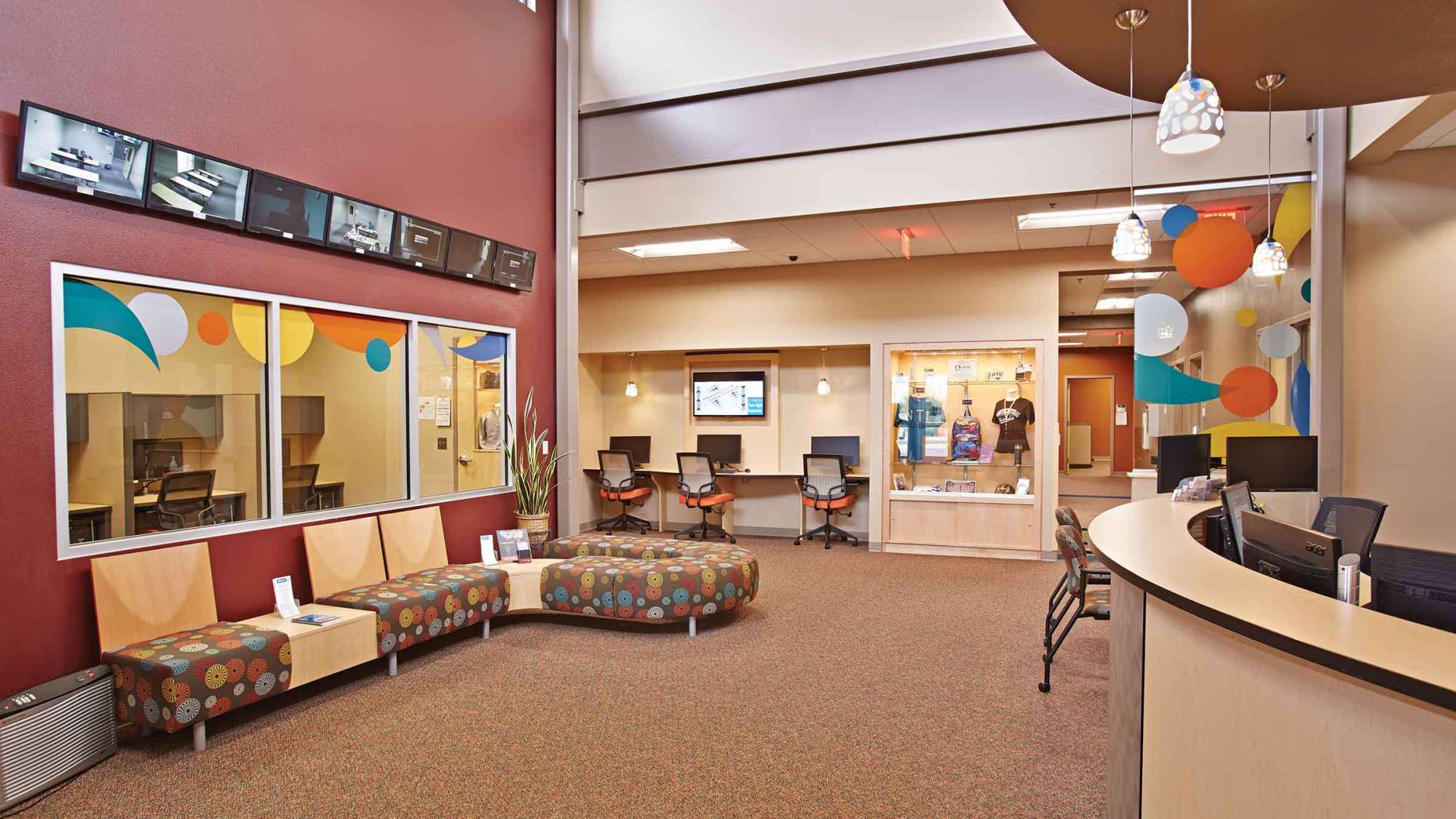 Front Desk and Lobby of the Medford Campus