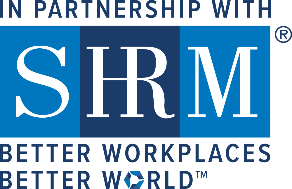 SHRM Logo: In Partnership with SHRM. Better Workplaces, Better World.